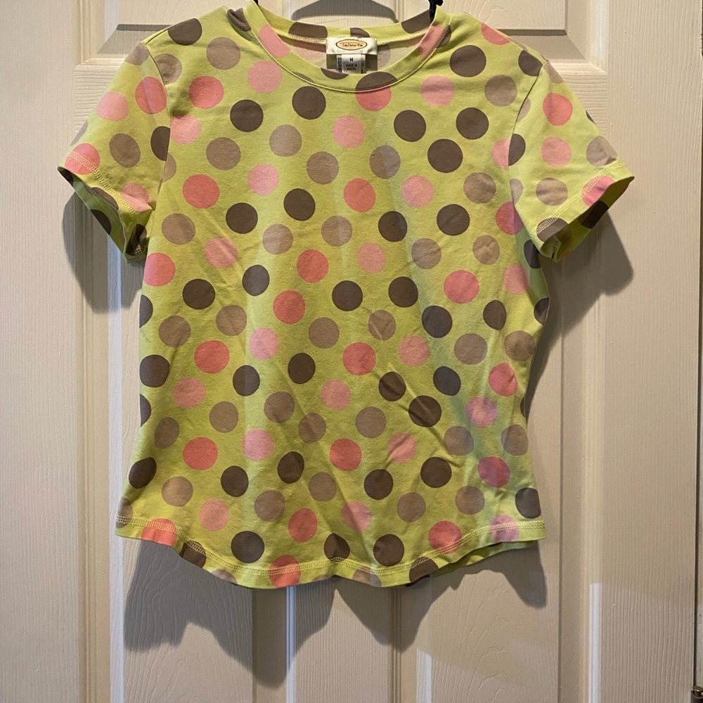 Talbots Green and Pink Short Sleeve Tee